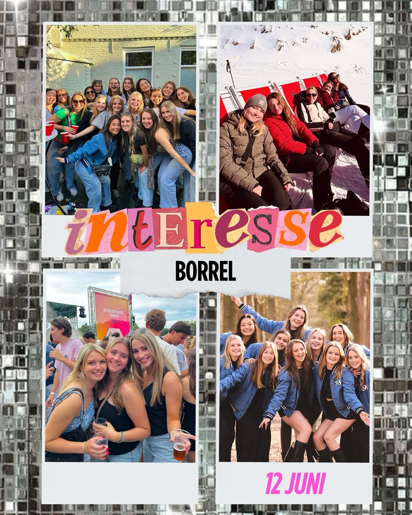 Lieve meiden! π«Ά
Ga jij aankomend jaar in Tilburg studeren en ben je benieuwd naar het studentenleven? Of studeer je al en wil je er nog meer uithalen? Op 12 juni houden we een interesseborrel waar je welkom bent om een kijkje te nemen bij AA!! π©΅ Stuur ons een berichtje als je er graag bij wilt zijn of voor meer info π
Liefs, AA
PS. Op de planning staat iets dat je niet wilt missen! ;) πͺ©